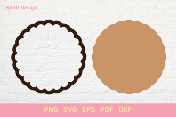 Download Scallop Shape Circle Frame Sign Label - Label Collection