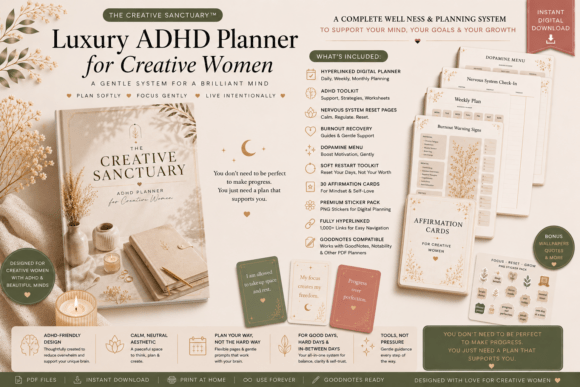 Download Luxury ADHD Wellness Planner Bundle - Wellness Collection