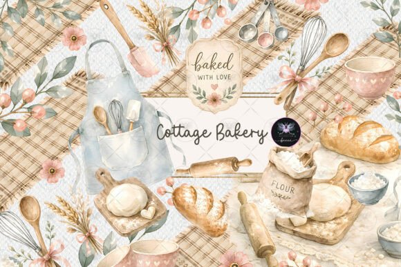 Download Cottage Bakery Clipart Watercolor - Baker Collection