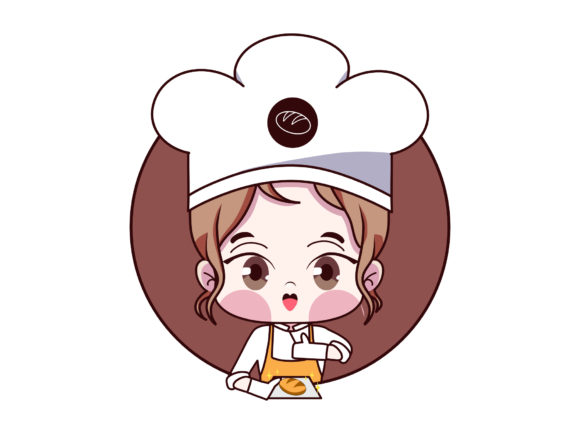 Download Baker Girl with Bread Bakery Shop Logo - Baker Collection