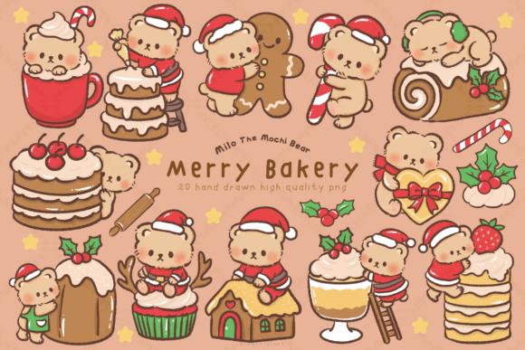Download Kawaii Bear Christmas Bakery - Baker Collection