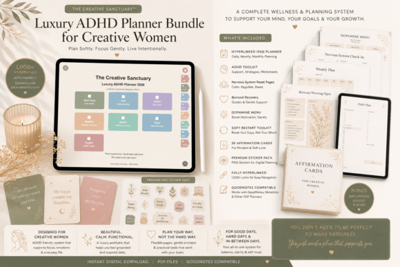 Download Luxury ADHD Wellness E-Planner - Wellness Collection